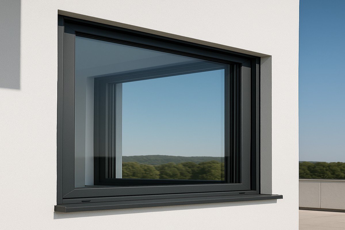 Fenêtre en aluminium de style contemporain, réalisée sur mesure par SMB Structure.